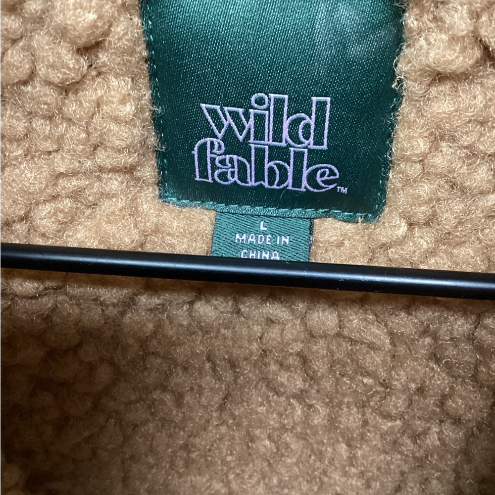 Wild Fable Faux Shearling Cropped Jacket Tan Size L - Picture 3 of 5